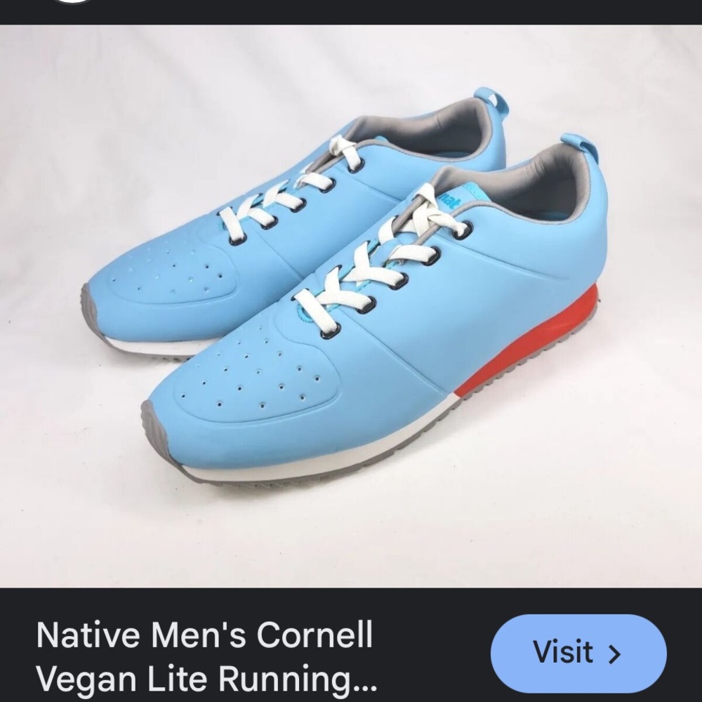 NATIVE Cornell low lace sneaker red and blue size 7US nwot Laceup like new